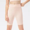 Girls peach pink high waisted athletic shorts for yoga running and dance practice - 120 / Sakura Pink