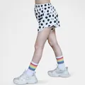 Girls black polka dot sports shorts with elastic waist and stylish side slit details - White Polka Dot