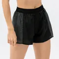 Damen Sportshorts in Schwarz und Grau mit elastischem Bund und praktischem Kordelzug - 4/S / Schwarz und Grau