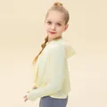 Kids ice silk sun protection hoodie in soft yellow with breathable fabric - 120 / Light Yellow