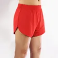 Damen Schnelltrocknende Rote Laufshorts mit Elastischem Bund und Geschwungenem Saum - 130 / Unterteile / Rot