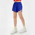 Damen Schnelltrocknende Laufshorts in Dunkelblau mit elastischem Bund und Seitenschlitzen - 120 / Unterteile / Blau