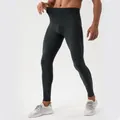 Atmungsaktive Herren Kompressions-Leggings in Schwarz für Fitness und Yoga Training - S / Unterteile / Graphitgrau
