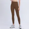 Leggings yoga testa di moro a vita alta con compressione senza cuciture e opachi - S / Marrone castagna
