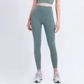 High-waist yoga leggings for women in sage green with a smooth high-stretch fit - XL / Bottoms / Mystery Green