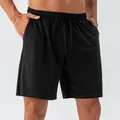 Pantalones cortos deportivos negros para hombre con cordón y secado rápido - S / Negro