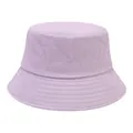 Close-up of lavender cotton bucket hat showing detailed twill fabric and stitched brim - One Size / Light Purple