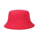 Detailed view of red cotton bucket hat stitching and premium durable fabric texture - One Size / Rose Red