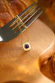 Collana in argento 925 placcato oro con pendente quadrato in lapislazzuli e madreperla - Stile Quadrato Lapislazzuli