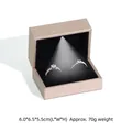 Champagne gold LED ring box with brushed texture and black velvet interior for jewelry - 7.5x5x4cm