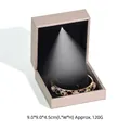Champagne LED jewelry box for bracelets with black velvet interior 9x9x4.5cm - 9x9x4.5cm