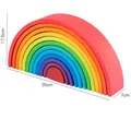 Large 12-color Montessori wooden rainbow arch stacker blocks toy with dimensions 35x17.5x7cm - Large Twelve Layers / Rainbow (Dyed Linden Wood)
