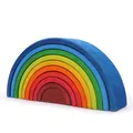 12-teiliges großes Regenbogen-Stapelspiel aus Holz für frühkindliche Erziehung - Sunset Rainbow Bausteine (kiefernholz)