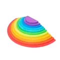 11-teiliger Regenbogen Stapelturm aus Holz in bunten Farben für Montessori-Lernspiele - Verdickte Farbige Halb-menstruationsplatte (lindensperrholz)