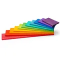 Regenbogen-Stapelbretter aus Holz mit 11 bunten Montessori-Lernbausteinen - Verdickte Farbige Bauleisten (lindensperrholz)