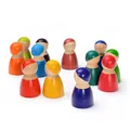12 bunte Holzfiguren für Montessori Regenbogen Bausteine und pädagogische Spiele - Twelve Pieces Assorted / Bunte Holzfiguren