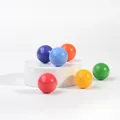Pädagogisches 6-teiliges Holzkugel-Set in Regenbogenfarben für Montessori-Spiele - 6er-Set / Bunter Ball