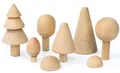 8-teiliges Montessori-Set aus Naturholz mit verschiedenen geometrischen Stapelformen - Waldsetzlinge (stämme)