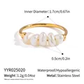 Süßwasserperlenring aus 18 Karat vergoldetem Edelstahl inklusive Größenmessungen - Fünf Perlen Anordnung Stil (YYR025020) / Gold
