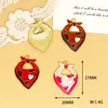 Vintage ροζ και κόκκινα κρεμαστά bandana καρδιά για κατασκευή κοσμημάτων DIY chic - Κόκκινο / Μαντίλι