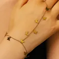 Elegant gold butterfly slave bracelet with delicate snake chain jewelry for women - 52 Titanium 9860 (butterfly)