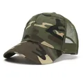 Unisex camouflage baseball cap with breathable green mesh and curved brim for outdoors - Mesh Trucker Hat / Army Green Camo (Mesh Back)