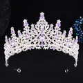 Détail de la couronne de mariée avec cristaux violets et strass en alliage argenté - Argent Blanc + Violet Clair