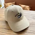 Gorra de béisbol beige para niños con bordado de Shiba Inu negro y frase Ready Go - Talla Ajustable Niños / Caqui