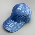 Sky blue baseball cap featuring embossed letters and silky finish for street style - 56-60cm / Royal Blue Satin Embossed