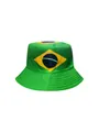 Bob unisexe avec drapeau du Brésil en vert pour les fans de football de la Coupe - Brésil
