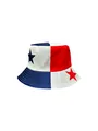 Chapeau bob drapeau Panama pour fans avec motifs étoiles rouges et bleues pour le soleil - Panama