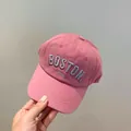 Casquette de baseball rose pour enfants avec broderie 3D Boston 1630 - Taille Enfant Réglable / Rose