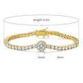 Gold plated tennis bracelet with 6mm cubic zirconia and secure box clasp, 6.5 inch - Copper / 8.5 Inches / Gold