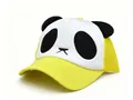 Casquette panda mignonne pour enfants en jaune et blanc avec oreilles 3D et mesh - Taille enfant réglable 48-54CM / Style en maille / Jaune