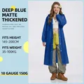 Thickened dark blue EVA raincoat for adults with adjustable hood and elastic cuffs - One Size / Dark Blue