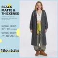 Imperméable noir épais en EVA réutilisable avec capuche et poignets élastiques - Taille Unique / Noir