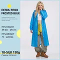 Imperméable bleu en EVA semi-transparent avec capuche et boutons-pression pour adulte - Style Cordon Bleu Adulte [150 G 18 Mil Givré Extra Épais]