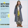 Imperméable gris épais en EVA pour adultes, résistant à la pluie avec finition mate - Gris Adulte Style Cordon De Serrage [150 G 18 Mil Givré Extra Épais]