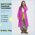Imperméable réutilisable en EVA rose épais pour adultes avec capuche et poignets élastiques - Rose Adulte À Cordon De Serrage [150 G 18 Mil Givré Extra Épais]