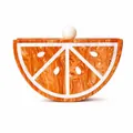 Creative orange slice acrylic evening clutch bag with marble texture and chain strap - Orange Shape