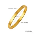 Bracciale rigido in acciaio inossidabile dorato lucido con diametro interno di 60 mm - Oro Lucido