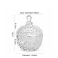 Large clear glass candy jar with radial patterns and round handle for home decor - 470g