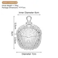 Modern transparent glass storage jar with star pattern lid, diameter 7cm height 9cm - Rice Pattern Style Small (TG001-1) / 150g