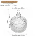 Modern transparent glass candy jar with sunflower embossed patterns in 10.6cm diameter - 470g