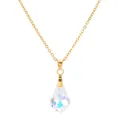 Iridescent crystal heart pendant necklace with elegant gold finish stainless steel chain - Rainbow