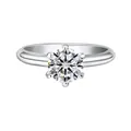 Classic six-prong S925 sterling silver ring with 1 carat round moissanite stone - Hong Kong Code 18 (us Code 8) / 10-carat Premium White Moissanite (gra Certificate)