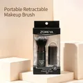 Retractable black powder brush with dual-tone synthetic bristles in matte tube - 881 Retractable Powder Brush