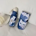 Ombrello a capsula pieghevole con grazioso motivo a gatto bianco e custodia coordinata - Gatto Blu - 5 Ripieghi Portatile