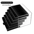 5-layer acrylic 120-grid nail art organizer with black drawers for charms and rhinestones - 5 Layers 120 Compartments / Black