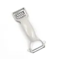 2-in-1 light gray vegetable peeler and grater tool with ergonomic plastic handle - Beige
